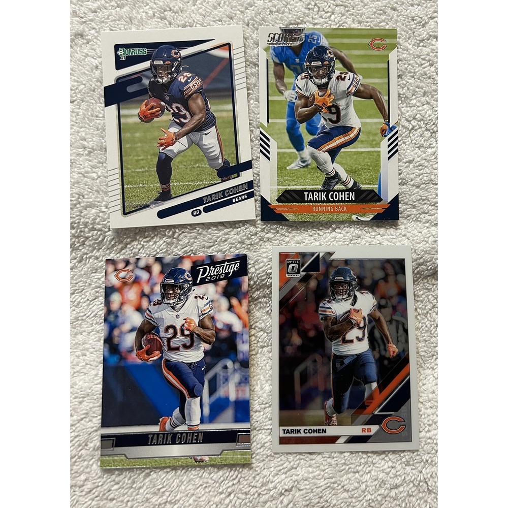 Panini Lot of 4 Chicago Bears Tarik Cohen Football Cards (Z1)